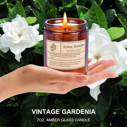 Gardenia Scented Candles, Long Lasting Soy Candle for Home, Gifts for Women and Men