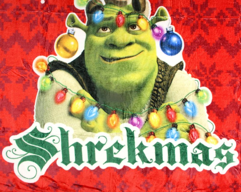Shrek Merry Shrekmas Trio Donkey Puss in Boots Throw Blanket - 46" x 60" Cozy Soft Fleece Throw Blanket for Bed Couch
