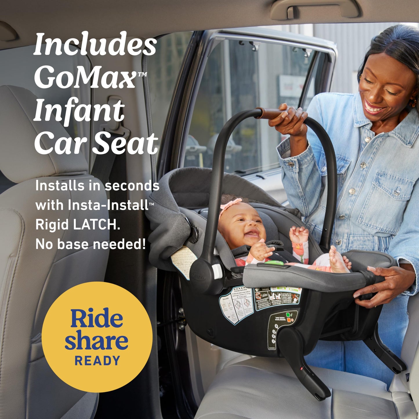 Graco® Gomax Next Gen Travel System, Car Seat Stroller Combo, Rear Facing Infant Car Seat, Compact Stroller for Travel