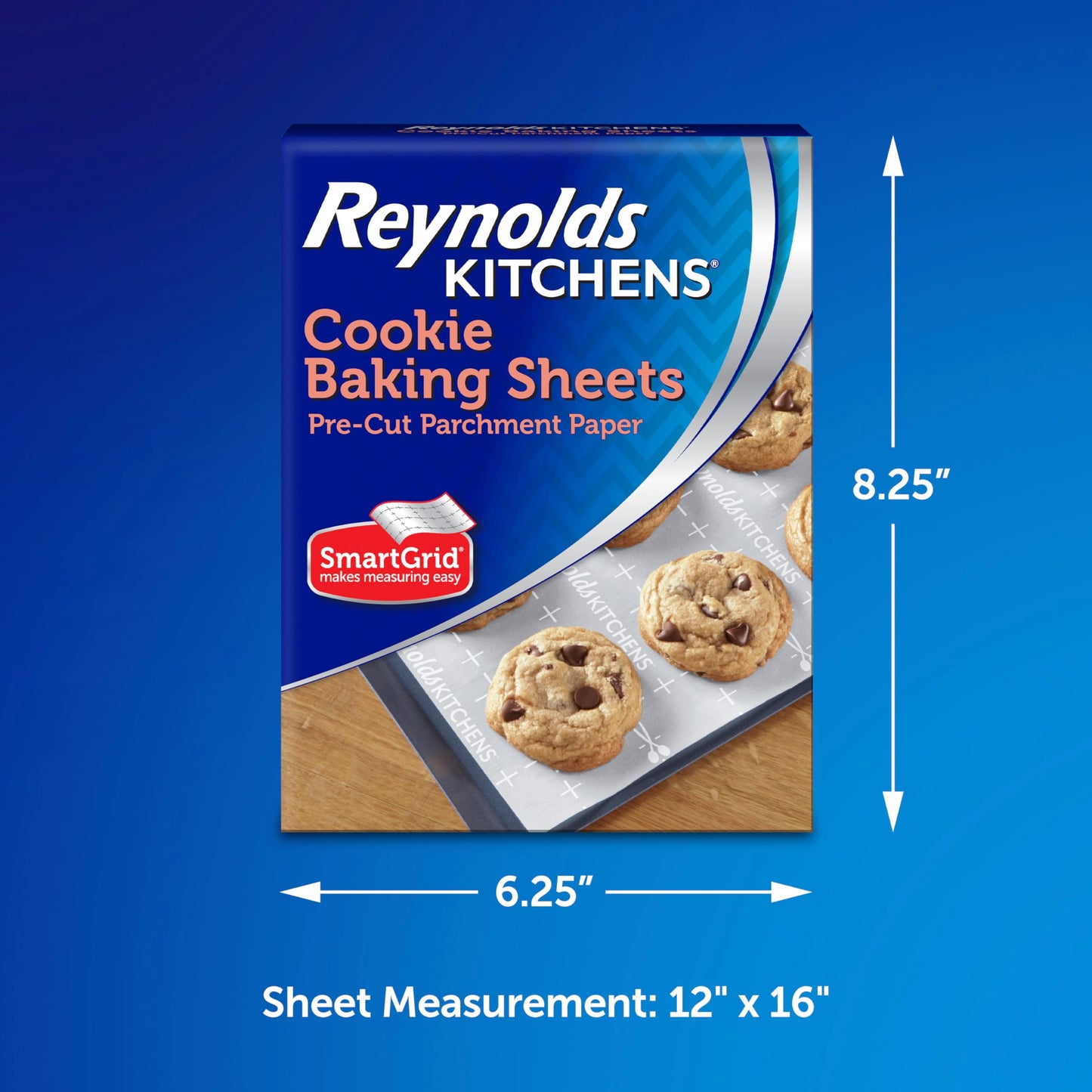 Reynolds Kitchens Cookie Baking Sheets, Pre-Cut Parchment Paper, 25 Count per Pack (Pack of 4), 100 Sheets Total