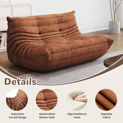 Aosaifen Bean Bag Chair - Corner Sofa, Fireside Chair Bean Bag Sofa Large Bean Bag Chair for Adults,Fireside Floor Couch for Living Room, Bedroom, Gaming (Yellow, Single) (Brown, Loveseat)