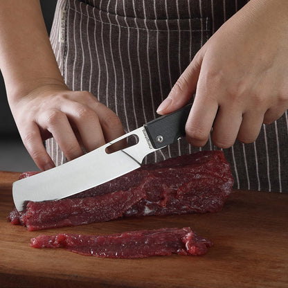 ZhengSheng Folding Chef Knife: 4.8" Sharp 440A Stainless Steel Blade, G10 Handle for Outdoor Cooking