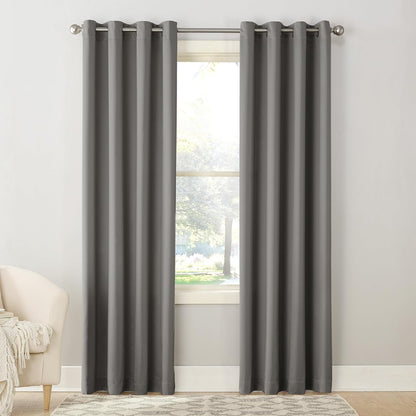 Sun Zero Barrow Grommet Curtain Single Panel, Energy Efficient