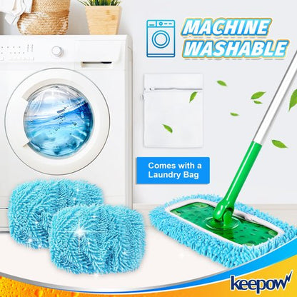 KEEPOW Wet Pads Refill for Swiffer Sweeper Mop and Sweep & Mop Deluxe - Dry Sweeping Cloths for Floor Mopping and Cleaning - Pet Heavy Duty Pads Refills, Upgraded Reusable (4 Pack)
