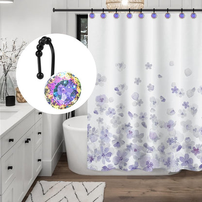 Sunlit Rustic Decorative Shower Curtain Hooks, Brown Owl Animal Shower Curtain Rings with Black Hooks, Cabin Shower Curtain Hooks, Resin, Farmhouse Bathroom Decoration, Set of 12
