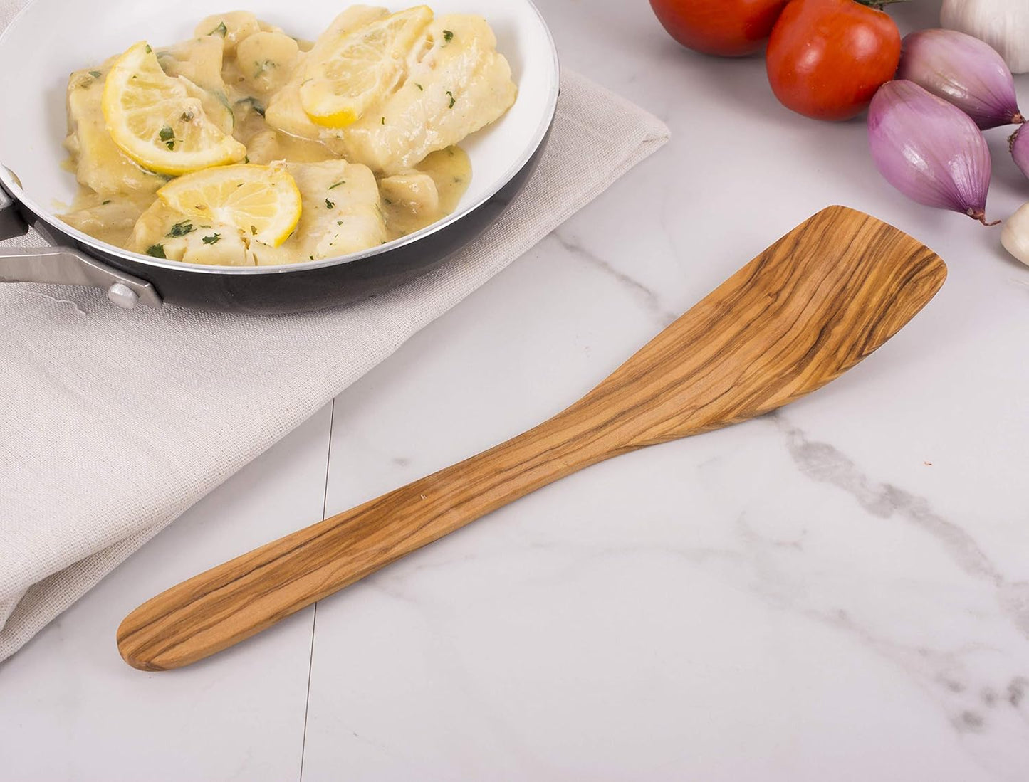 Eddington 50005 Italian Olive Wood Spatula, Handcrafted in Europe, 12-Inches