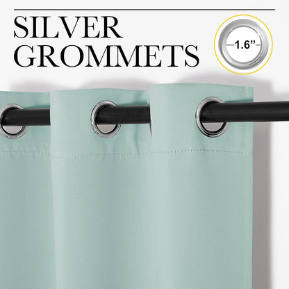 NICETOWN Aqua Blue Blackout Curtains - 102" Long | Sound Reducing & Heat Blocking | 55" Wide, 2 Panels