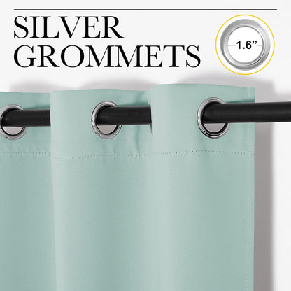 NICETOWN Thermal Insulated Blackout Curtains - Solid Grommet Design for Living Room | Aqua, 42 x 84-Inch Pair