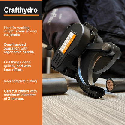 21V Battery Ratcheting Cable Cutters Cordless Heavy Duty Electric Wire Cutters(1000 MCM Copper/1250 MCM Aluminum) Electrical Ratchet Portable Cable Cutter with Comfort Grip Handle, Alloy Steel Blades