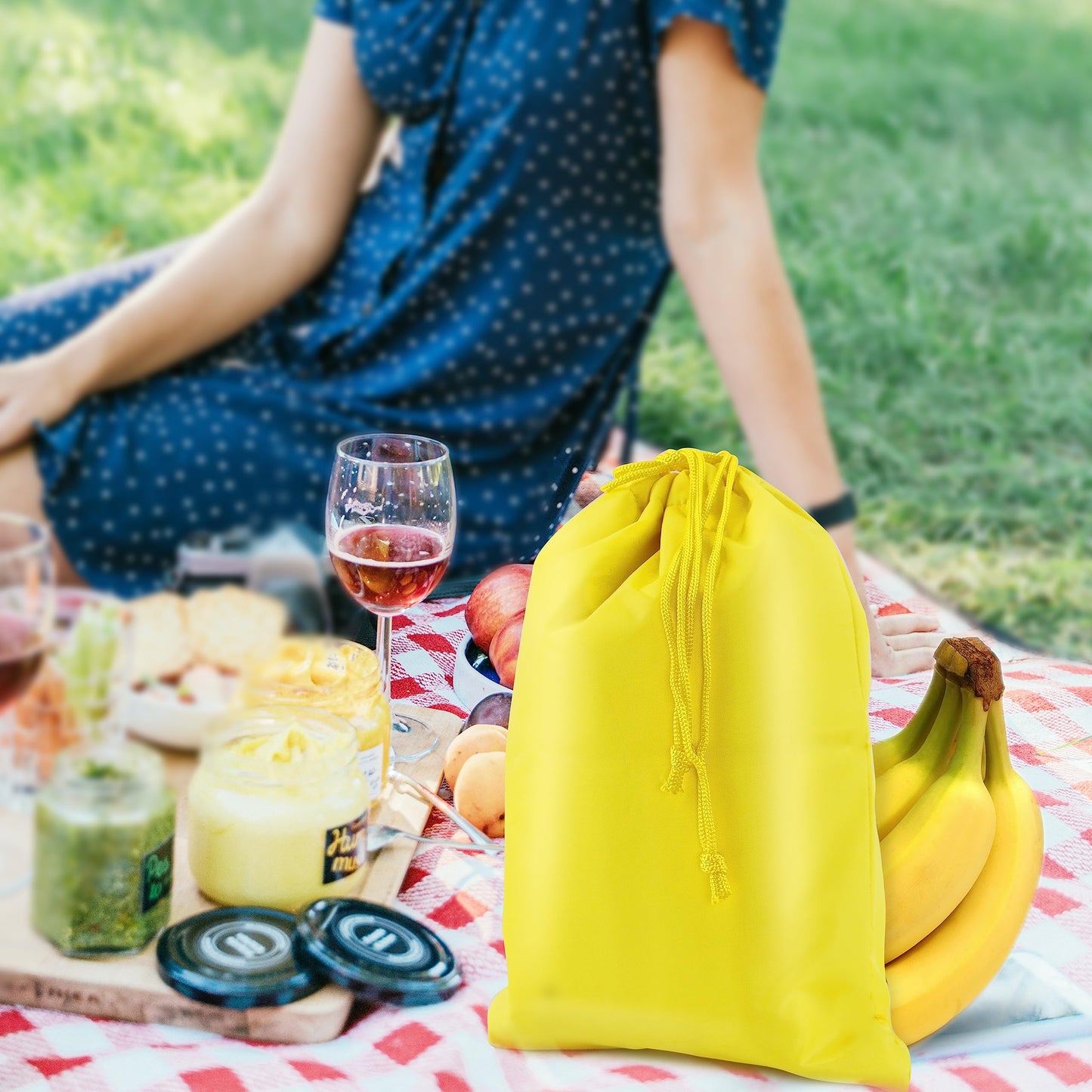 MORSNE yellow banana bags prevent ripening,banana storage freshness bag-looking lightweight convenient veggie bag washable durable (YELLOW-1 pack)