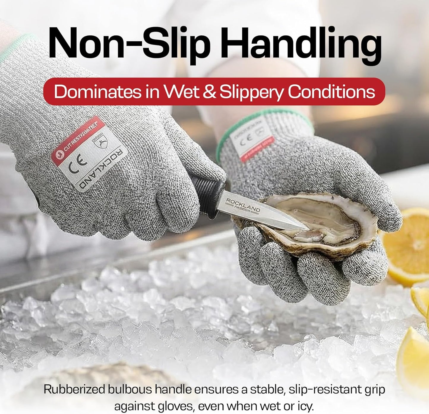 2-Pack 3.5 420 Set Set 2 Rockland Guard Oyster Shucking Knife - Heavy Duty Stainless Steel Shucker for Clams