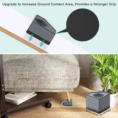SEISSO Anti Vibration Pads, Noise Cancelling Rubber Feet Mat for Washing Machine, Stabilizer Prevents Walking
