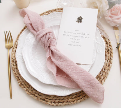 Dinner Cloth Napkins Set of 10,Gauze Napkins 100% Soft Cotton,Washable Spring Easter Cloth Napkins for Wedding Decorative Bridal Shower Family Everyday Use,40 * 40cm (16 * 16 inches),Dusty Pink