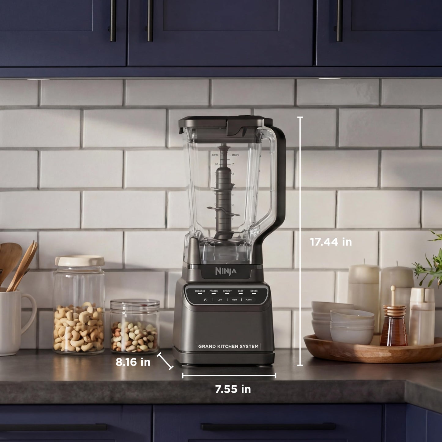 Ninja Kitchen System | All-in-One for Smoothies, Frozen Drinks, Veggie Chopper & More | With Full-Size Pitcher, 8 Cup Food Processor Bowl, (2) 18 oz. Cups, | 1200 Watt | Dark Grey | BR601AMZ