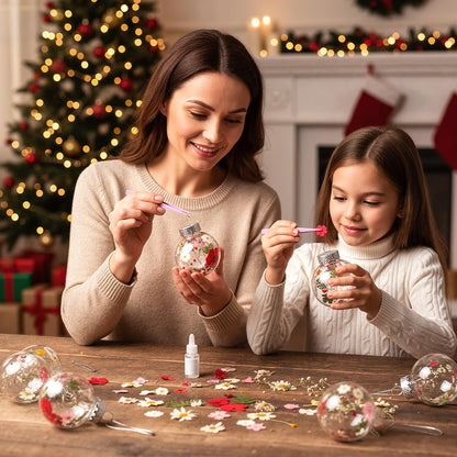 Gemscream 121 Pcs 20 Sets 2.36 inch Pressed Flower Craft Kit for Adults Womens Kit DIY Fillable Crafts Balls Dried Pressed Flowers Art Plastic Hanging Balls for Home Decor, Keepsake Crafts