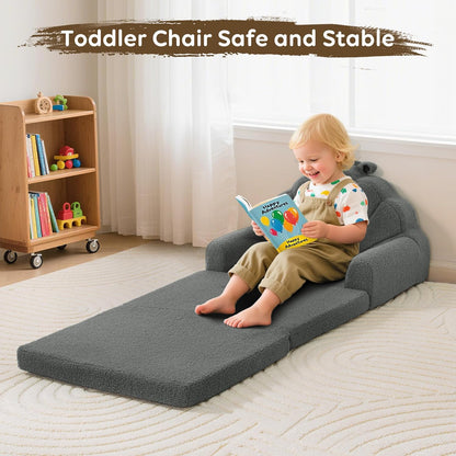 2-in-1 Airpanda Toddler Chair for Kids, Soft Couches that Fold Out for Toddler, Convertible Baby Sofa to Lounger