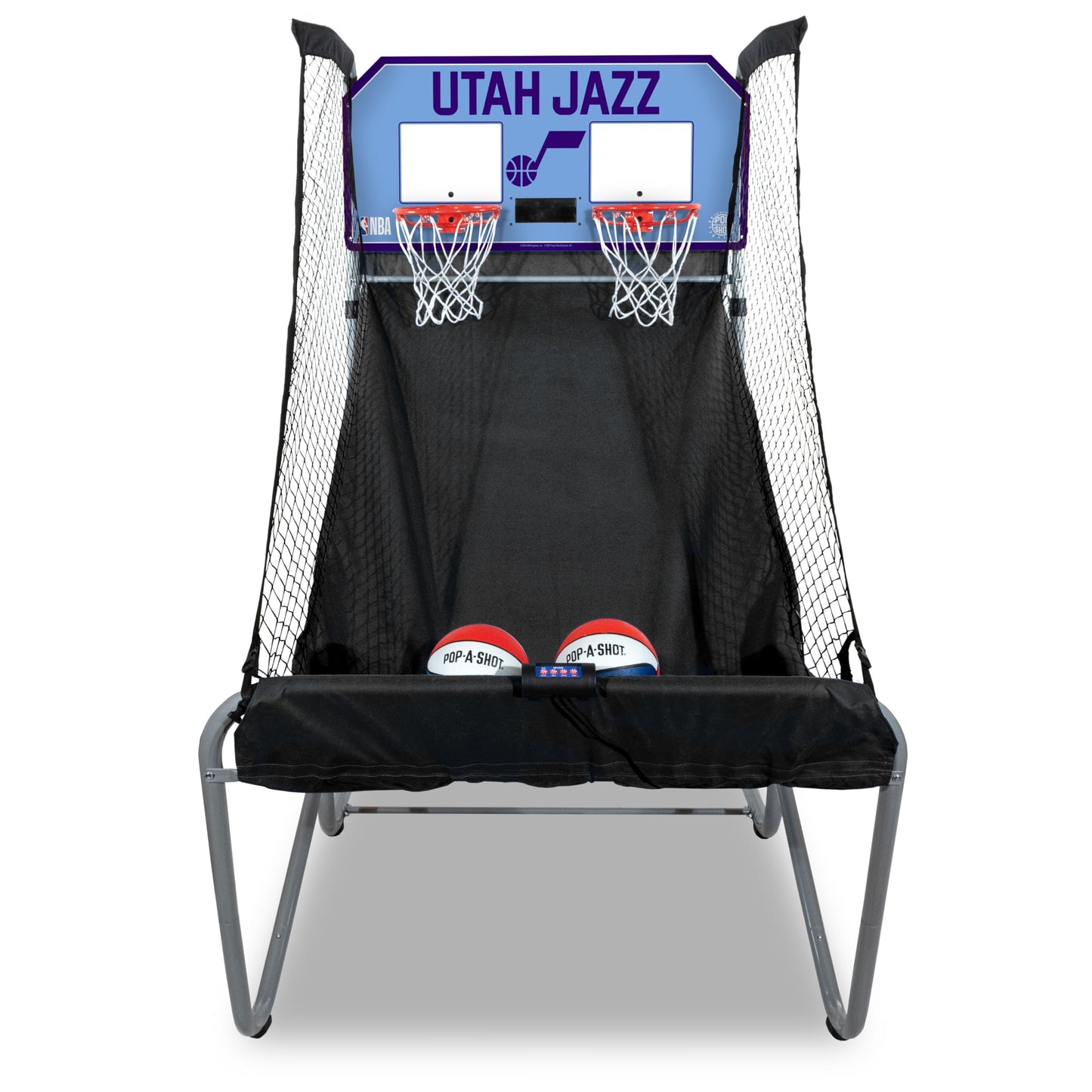 Pop-A-Shot - Home Dual Shot with Utah Jazz NBA Graphics l Sensor Scoring l 16 Game Modes l 7 Balls l Foldable Storage l for All NBA Fans