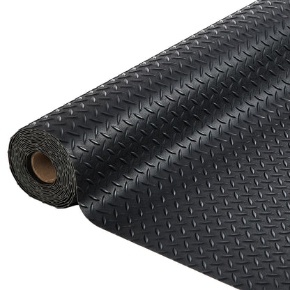 EliteEdge 7.5 x 18 FT Garage Floor Mat, 2.8mm Thickened Flooring Roll Diamond Plate PVC Rubber Trailer Mat, Non-Slip Floor Protector Mat for Garage, Warehouse, Gyms, Trailer, SUV