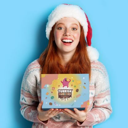 Midi International Snack Box | Premium Exotic Foreign Snacks | Unique Snack Food Gifts Included | Light Blue Space Theme | Candies from Around the World | 12 Full-Size + 1 Bonus Snacks