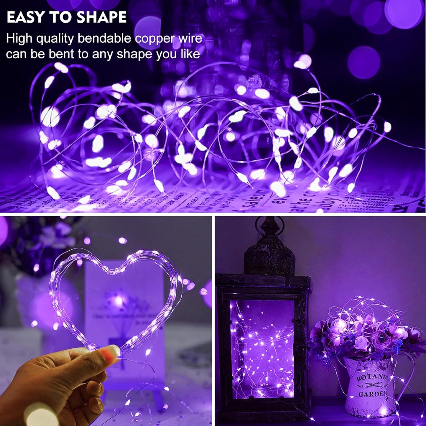12 Pack 7Ft 20 3 ZGWJ Battery Powered Fairy Lights, Mixed Colors Mini LED Silver Wires, Modes for DIY, Party, Wedding