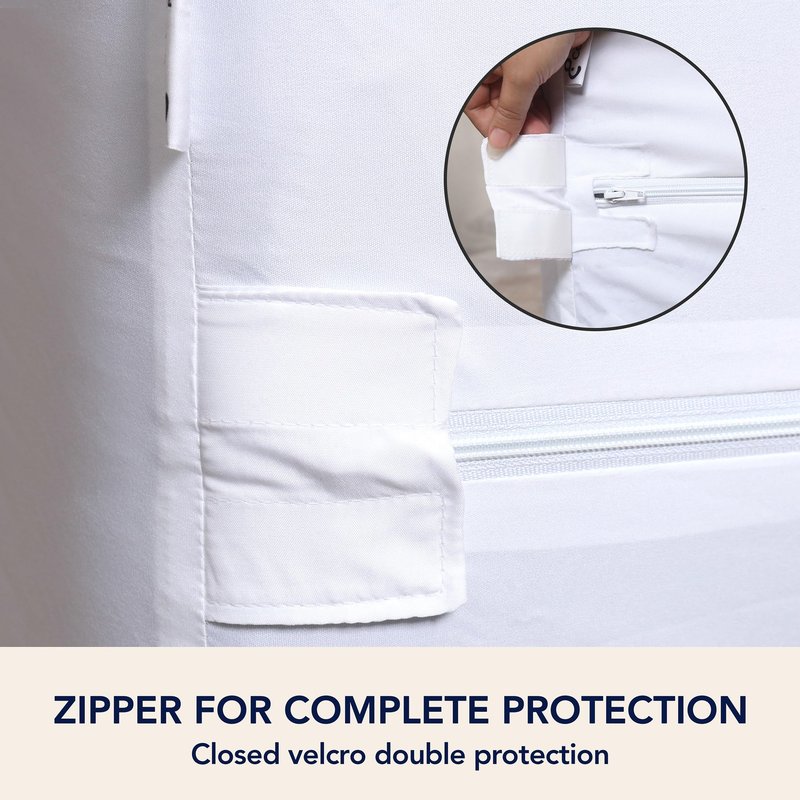 Twin Mattress Protector Encasement with Zipper – Waterproof Mattress Protector Twin Size – Soft, Breathable & Noiseless Zippered Mattress Cover – Fits Up to 12”