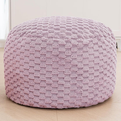20x20x12 Inches Asuprui Pouf Ottoman Unstuffed Floor Pouf Ottoman Foot Rest Round Poof Seat Floor Bean Bag Chair