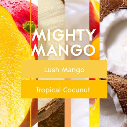 Glade Candle Mighty Mango - Fragrance Candle with Essential Oils, 3-Wick Air Freshener Candle, 6.8 Oz, 3 Count