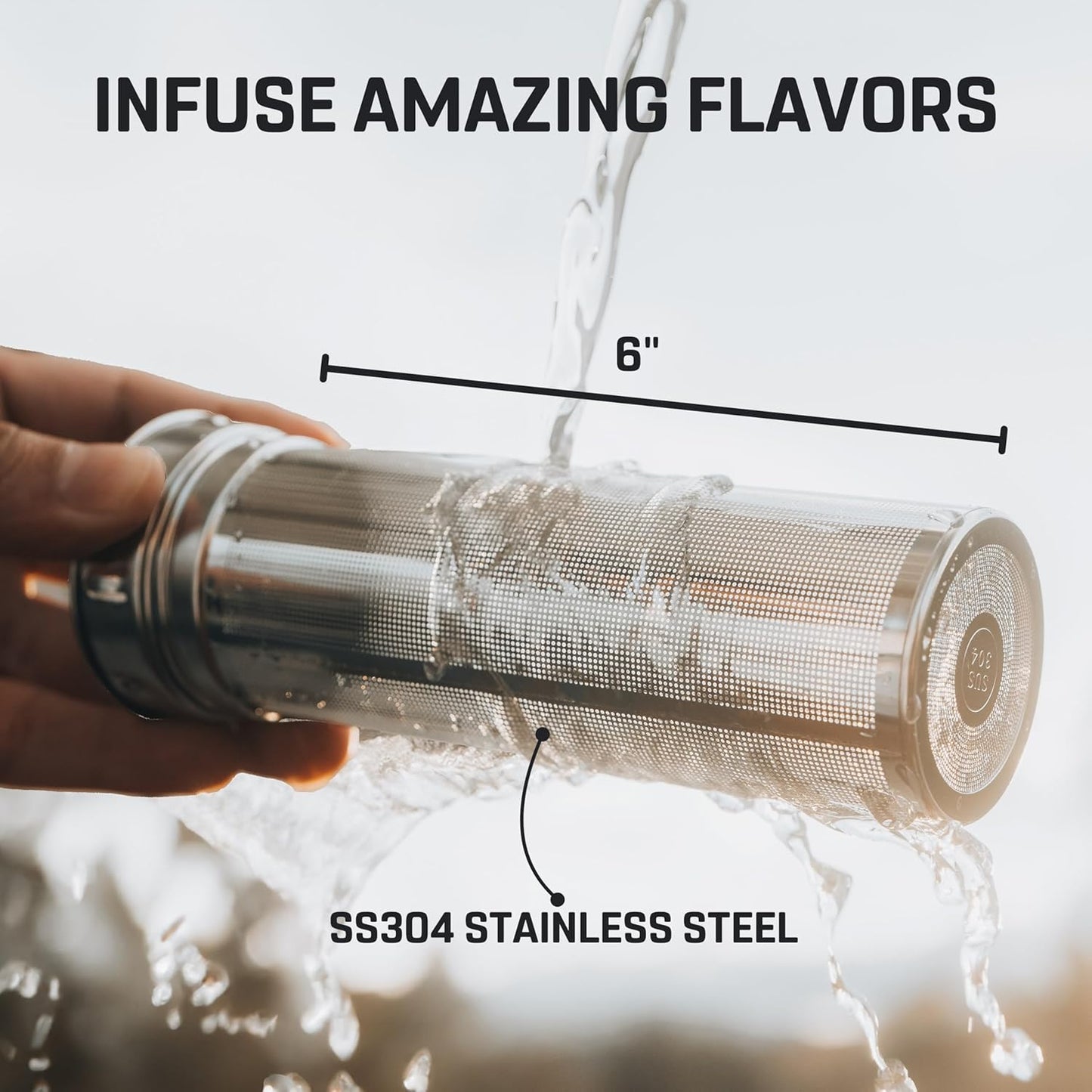 24 Oz 24 Vesmoon Vessence Stainless Steel Tea Infuser Bottle for Loose Leaf Tea, Water, Herbs, Fruits - Triple Layered