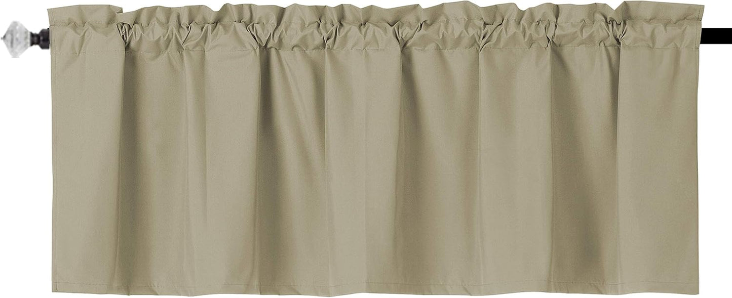 Window Valance Curtain for Kitchen, Bathroom, Living Room, Blackout Treatment, 54 x 18 Inches, 1 Panel