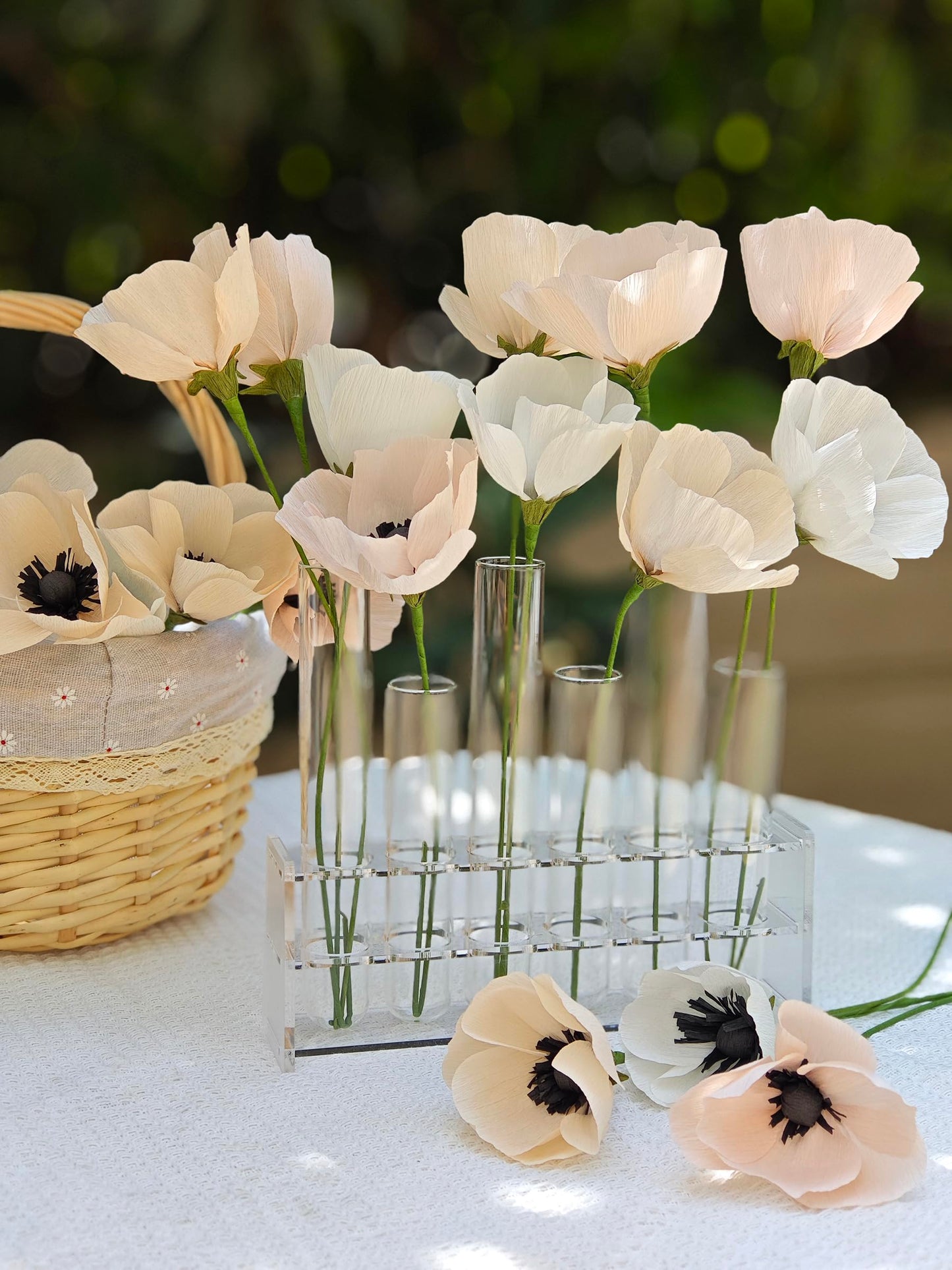 Crepe Paper Anemone DIY Flower for Home Decoration Making Kit 24 pcs (Blush - Peach - Cream)