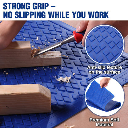 WORKPRO Silicone Glue Mat, Non-Stick Heat-Resistant Silicone Pad with Built-in Measurement Grid, Anti-Slip & Durable Surface for Resin, Epoxy, DIY, Crafts, Woodworking, Garage & Workshop
