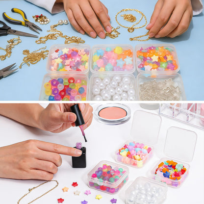 120 Pcs Clear Plastic Beads Storage Containers Box Mini Sizes Rectangular Boxes Small Empty Organizer for Collecting Small Items, Jewelry, Hardware, Arts Crafts Accessories