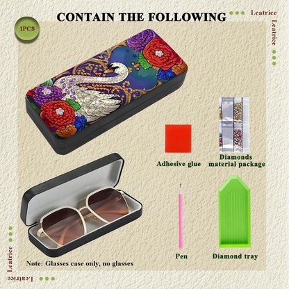 Leatrice Animal Diamond Art Kits for Adults Small Diamond Painting Kit Gem Art Paint by Diamonds Dot Eyeglasses Case 5d Diamond Art DIY for Beginner Women Swan