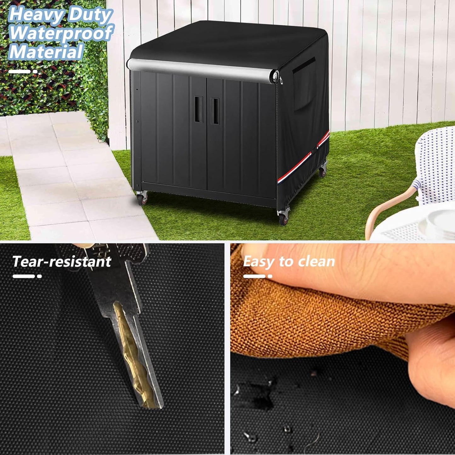 600D 3-Shelf Cart,Black,35.4" 26" 35" Tacoma Grill Table Covers,Outdoor Dining Cart Cover for Feasto Dining Cart,Heavy