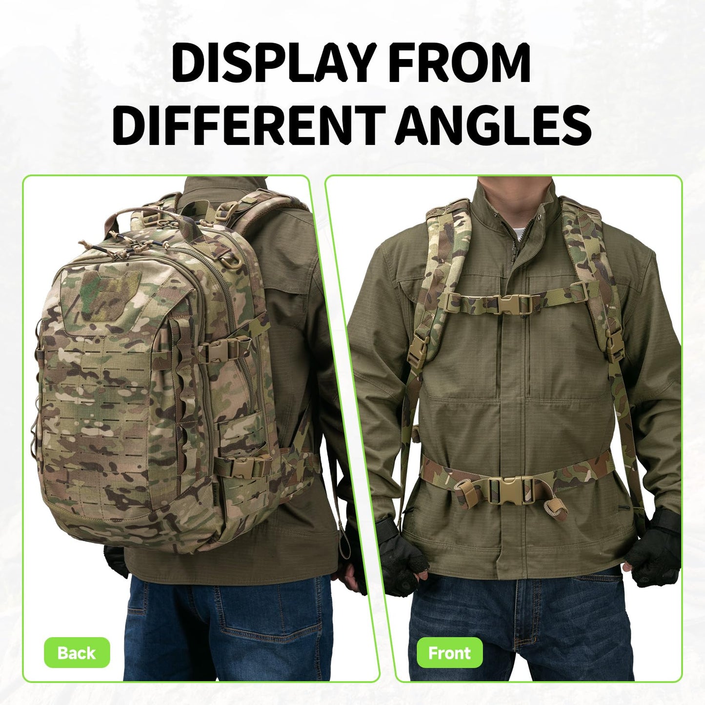 EXCELLENT ELITE SPANKER 40L Tactical Military Backpack for Men and Women Large Rucksack Assault Pack Bag for Outdoor Camping, Hiking(Multicam)