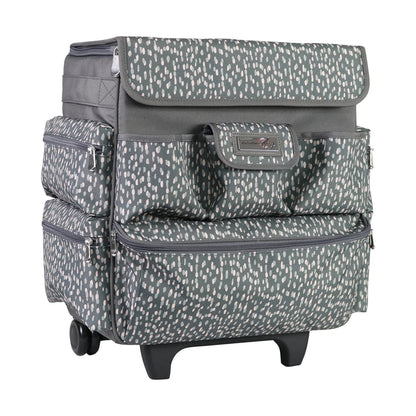 Everything Mary Teacher Rolling Tote – Grey & White Wheeled Bag for Classroom Supplies – Portable Organizer Cart for Teaching Materials, Crafts & Office Essentials