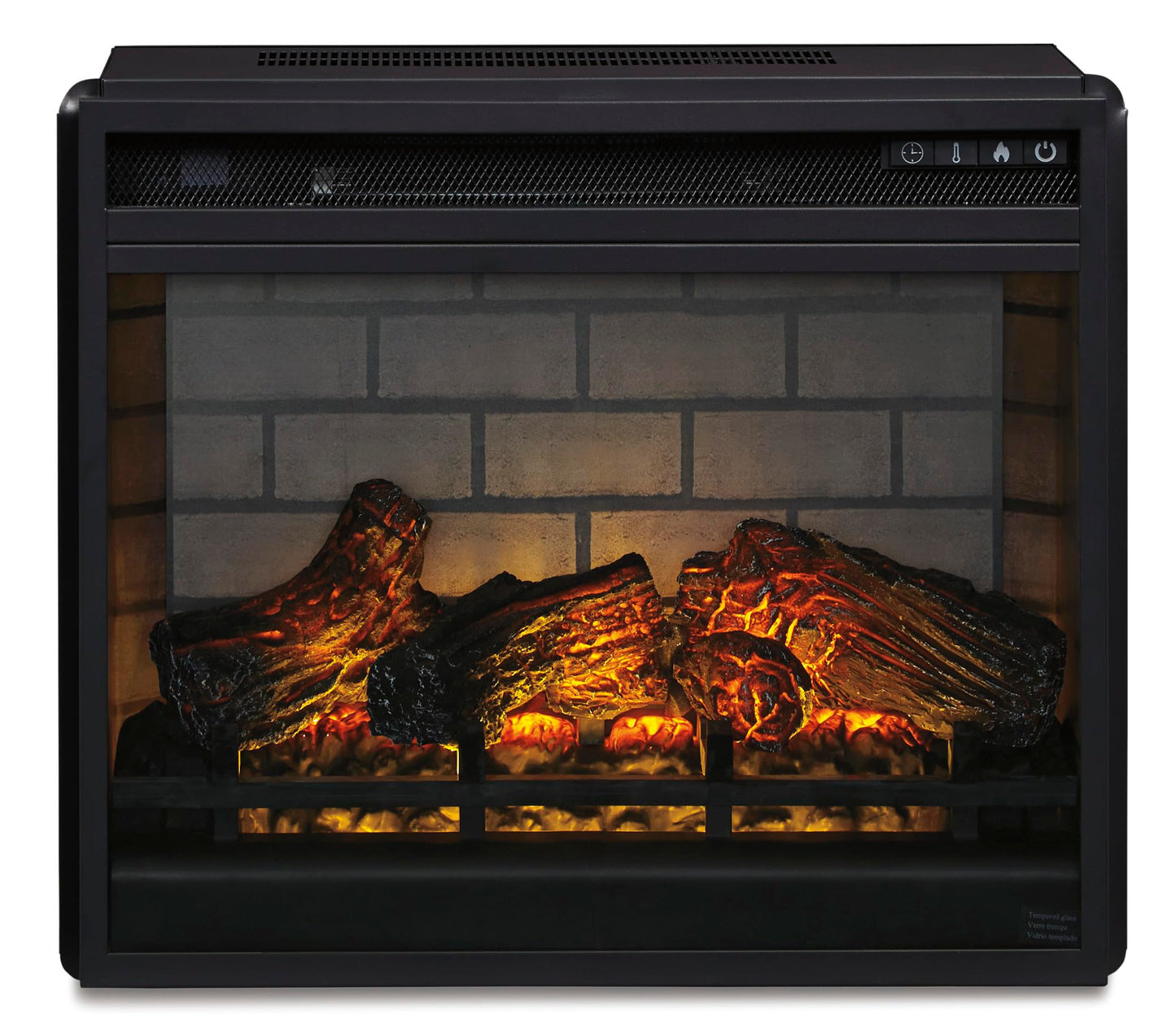Signature Design by Ashley 24" Electric Infrared Fireplace Insert with Remote Control, Black