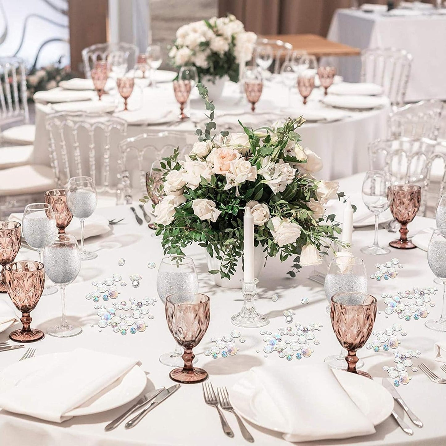 ZKC 4.5mm 10000PCS Clear Crystal Acrylic Diamond Vase Fillers - Beads for Wedding Centerpiece Decorations