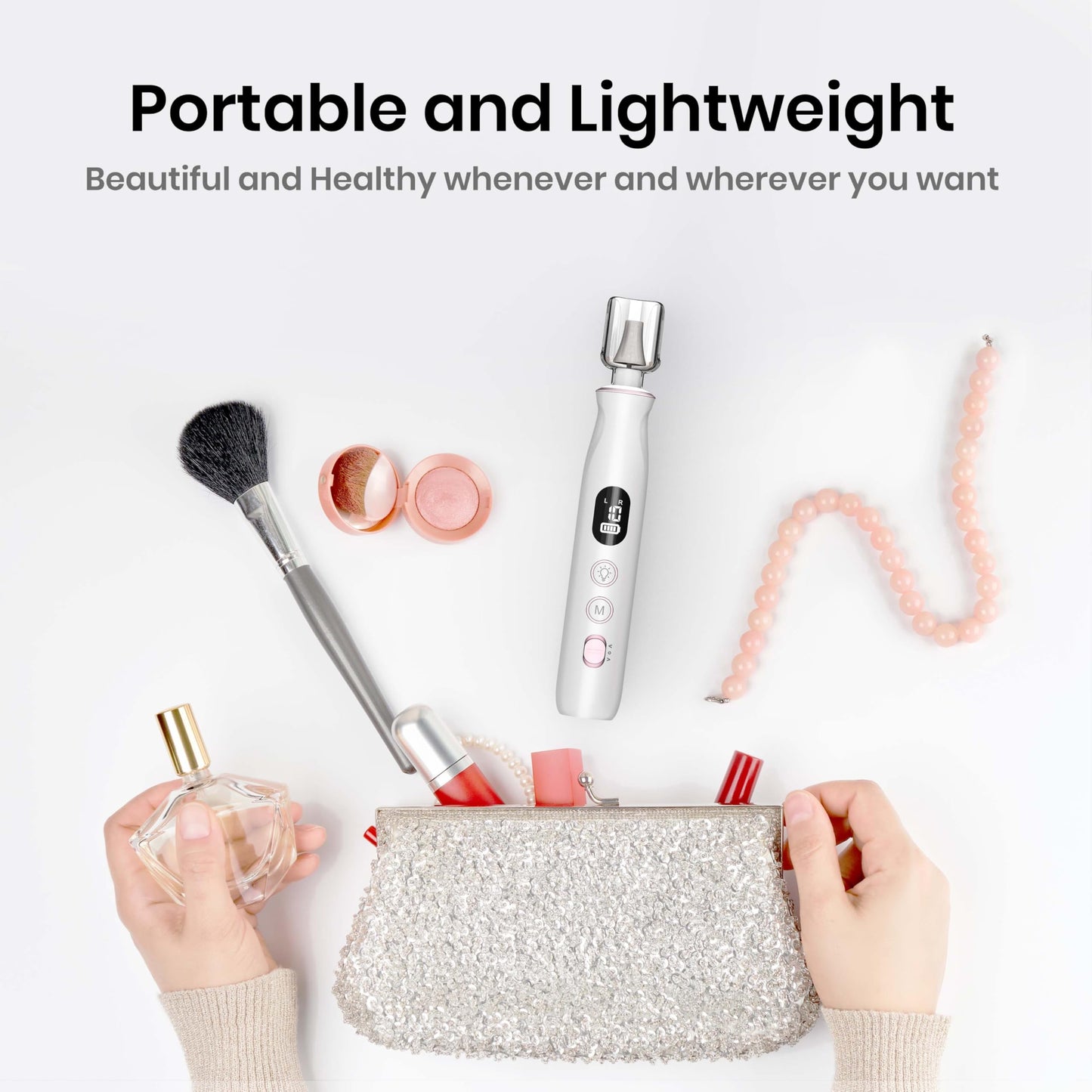 Nail Drill Electric File: HSKAI® 10000RPM Powerful Nail Drill with LCD Display, Cordless Thick Nail Grind Filer for Acrylic Gel Natural Nails Toenails, Manicure & Pedicure Multi-Tool for Home Salon