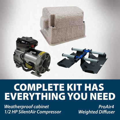 Airmax PondSeries PS10 Aeration System, Pond & Lake Aerator, Aerate Ponds & Lakes up to 1 Acres, Quiet & Energy Efficient Compressor, Maximum Water Circulation, 1 Air Diffuser Kit, 115v