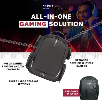 Mobile Edge CORE Gaming Laptop Backpack for 17-18 Inch Laptops with USB Charging Port and Cable, TSA-Friendly, MECGBPV1