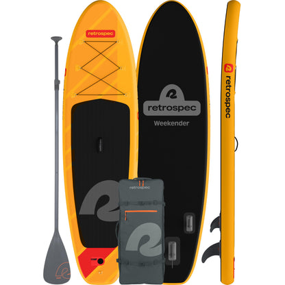 Retrospec Weekender Inflatable Stand Up Paddle Board Includes Paddle, Pump, Travel Bag and Accessories 10’6” Lightweight Inflatable SUP, Puncture Resistant Inflatable Paddle Board for Adults