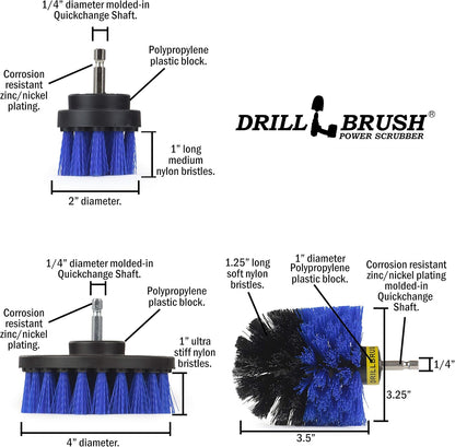 Drillbrush Cleaning Supplies - - Brush Drill Attachment Kit - Drill Brush Pads - Hot Tub Cleaner Brush - Pool Cleaner