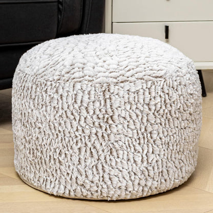 20x20x12 Inches Asuprui Pouf Ottoman Unstuffed Ottoman Foot Rest No Filler Soft Fur Foot Stool Fuzzy Chair Floor Pouf
