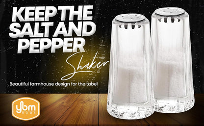 YBM Home Acrylic Salt and Pepper Shakers with Stainless Steel Lid, 1.5oz Clear Spice Herb Dispenser for Dining Table,