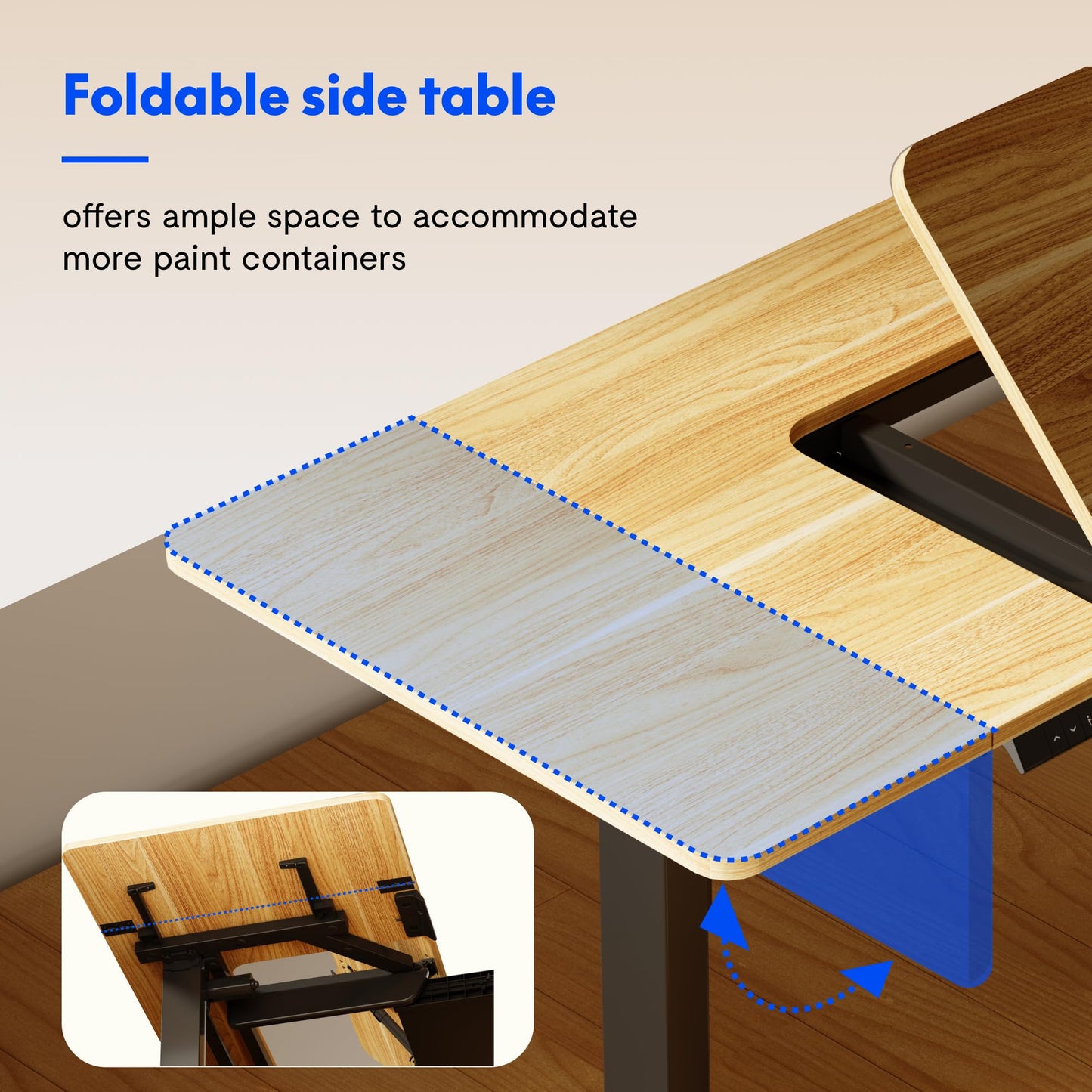 FLEXISPOT Electric Drafting Table Adjustable Height 47.2"x23.6" Standing Drawing Desk Extendable Top Craft Workstation w/Tilting Tabletop, Storage Drawer for Study, Office, Studio, Art, Adult & Kid