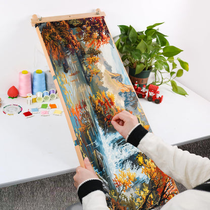 Embroidery Tapestry Scroll Frame, Detachable Cross Stitch Frame, Scroll Embroidery&Quilting Holder for Cross Stitch, Needlepoint, and Sewing Projects (30.31inch*11.8inch)