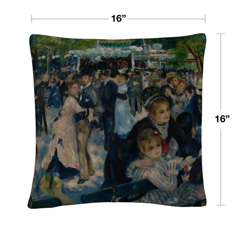 Trademark Fine Art Pierre-Auguste Renoir 'Le Moulin De La Galette' 16" X 16" Decorative Throw Pillow