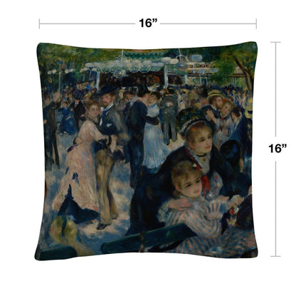Trademark Fine Art Pierre-Auguste Renoir 'Le Moulin De La Galette' 16" X 16" Decorative Throw Pillow