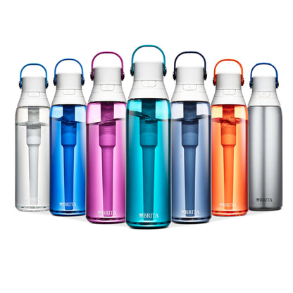 Brita Insulated Filtered Water Bottle with Straw, Reusable, Christmas Gift and Stocking Stuffer For Men and Women, BPA Free Plastic, Sea Glass, 26 Ounce